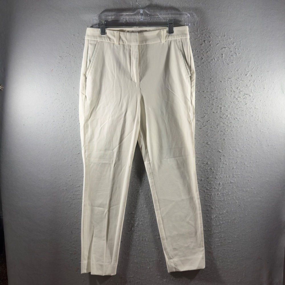 2308 | White House Black Market Slim Ankle Comfort Stretch Pants Ivory Womens 4